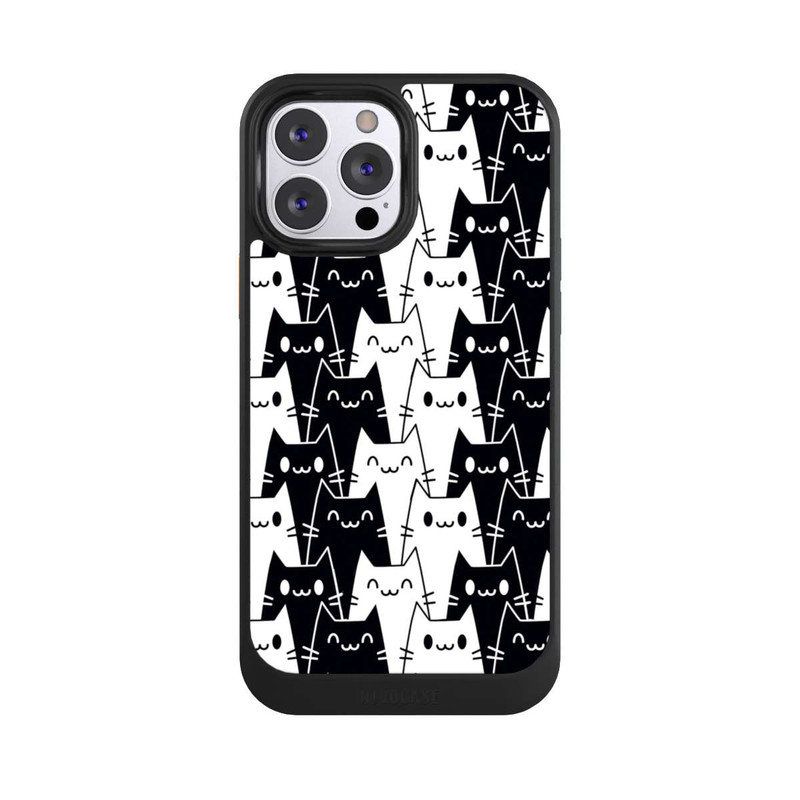 iPhone 13 Pro Max NIVOcore Katzentapete Schwarz Weiß