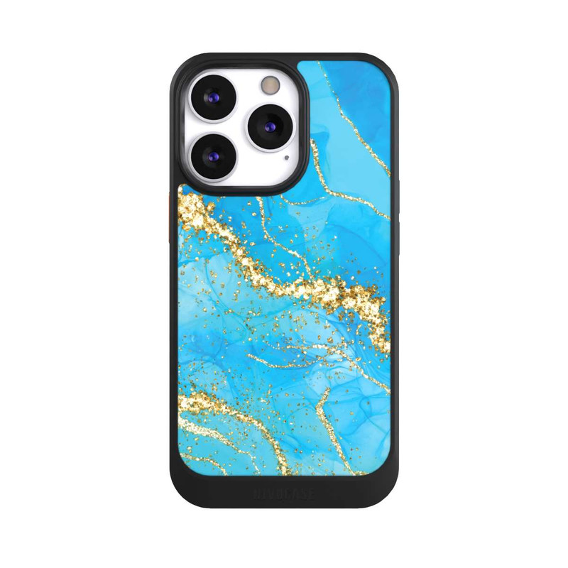 iPhone 13 Pro NIVOcore Türkis-goldene Tapete