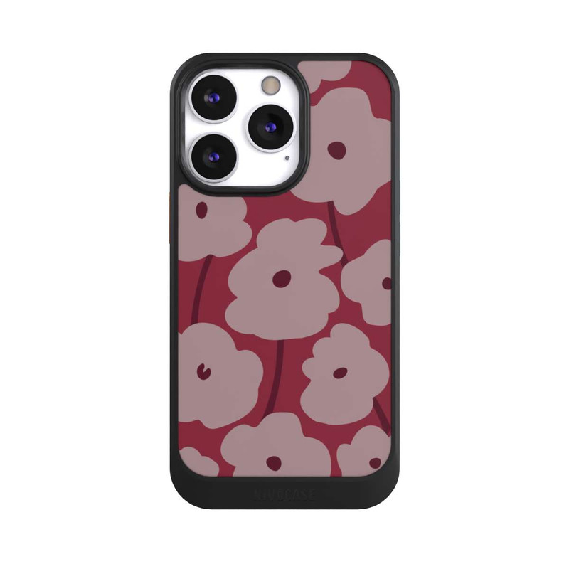 iPhone 13 Pro NIVOcore Minimalistische Blumen Bordeaux