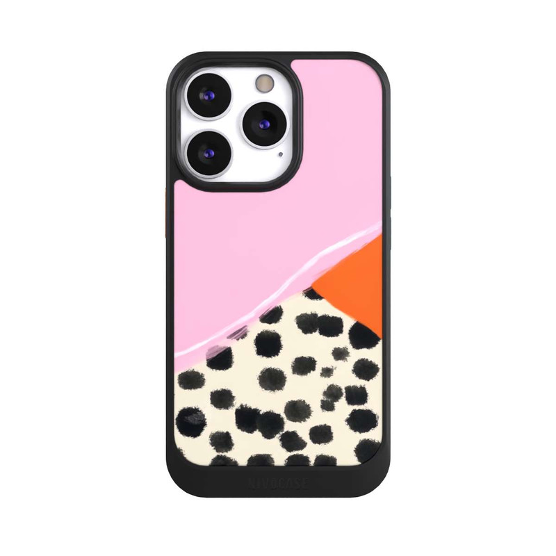iPhone 13 Pro NIVOcore Pink and Orange Modern Art with Dots