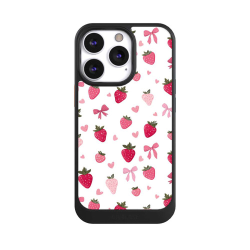 Apple iPhone 13 Pro NIVOcore Erdbeer Herz Schleifen Muster Pink