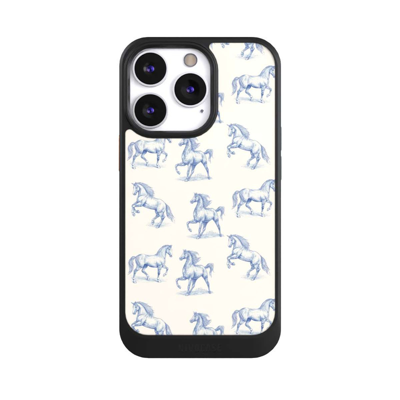 iPhone 13 Pro NIVOcore Horses Pattern Toile de Jouy mit KI