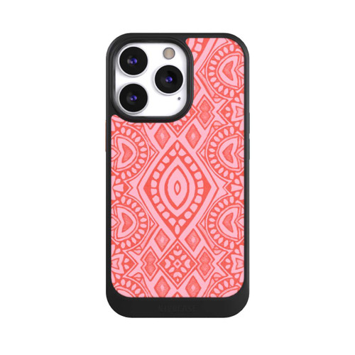 Apple iPhone 13 Pro NIVOcore Boho Geometric Intricate Tribal Design in Shades of Pink