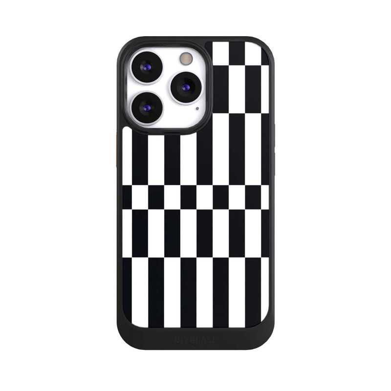 iPhone 13 Pro NIVOcore Checked Abstract Bold Black and White Color Block