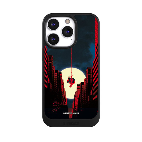 Apple iPhone 13 Pro NIVOcore Spider-Man Marvel between Skyscrapers