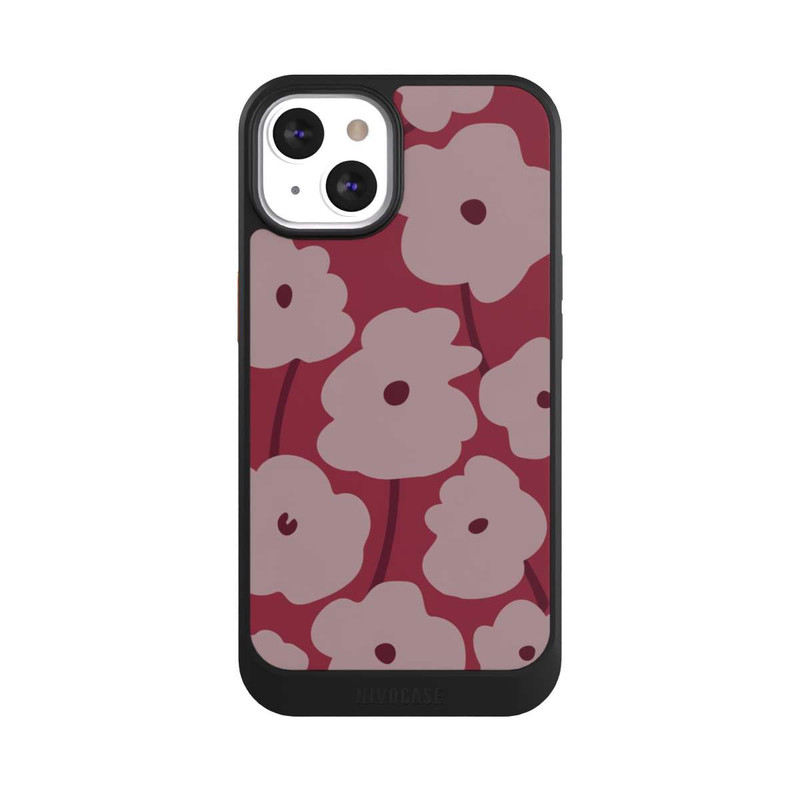 iPhone 13 NIVOcore Minimalistische Blumen Bordeaux