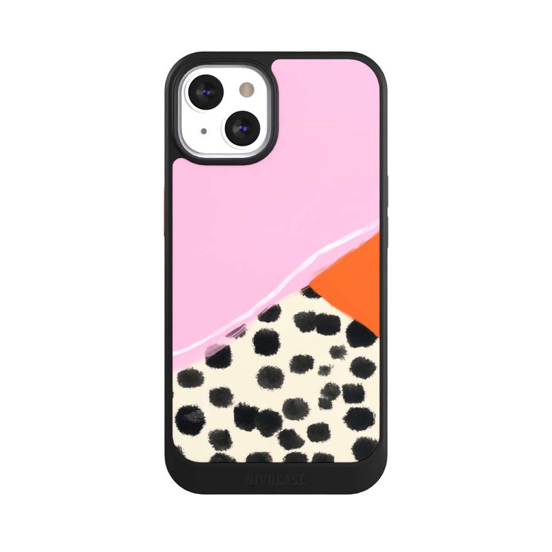 iPhone 13 NIVOcore Rosa und Orange Gepunkteter Hintergrund
