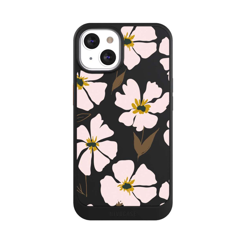 iPhone 13 NIVOcore Simple Pastell Flowers Rose Transparent