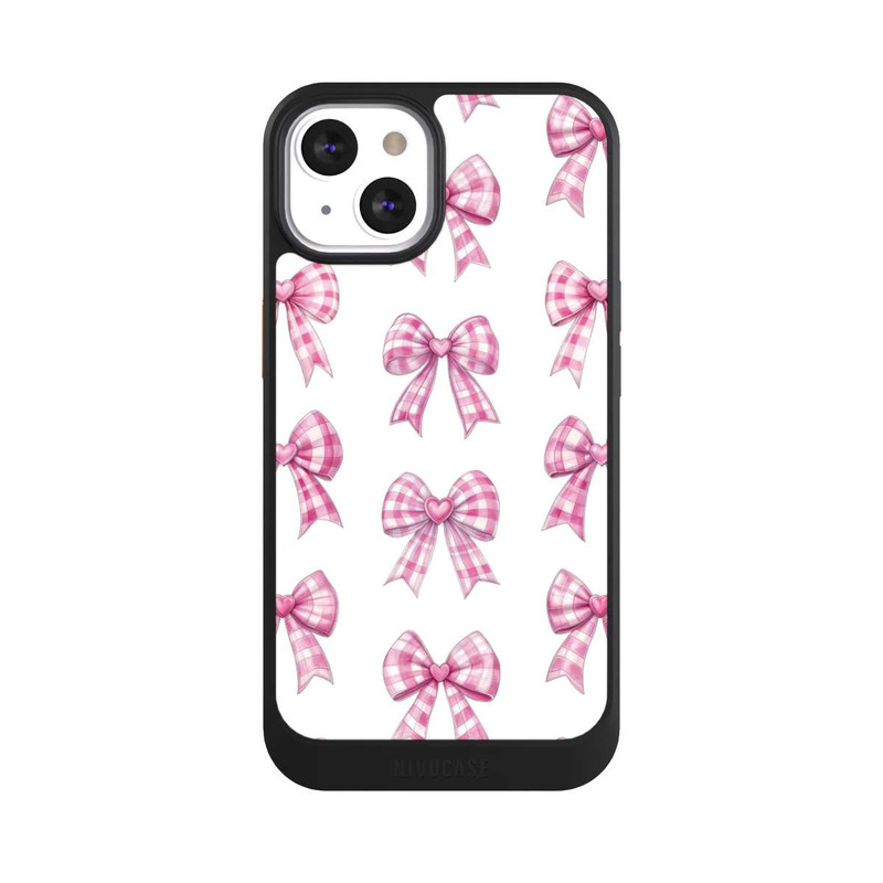 iPhone 13 NIVOcore Pink Gingham Hearts and Bows