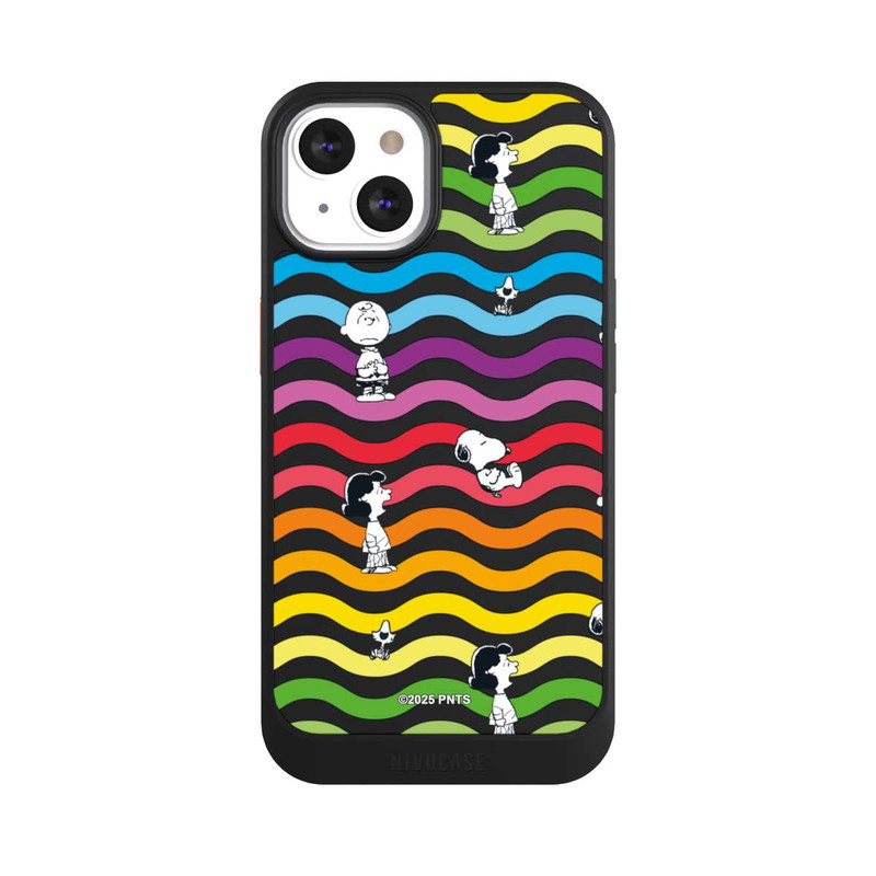 iPhone 13 NIVOcore Snoopy Pattern Rainbow Transparent