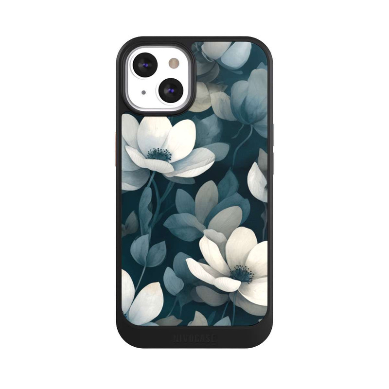 iPhone 13 NIVOcore Petrolfarbene Negativblumen mit KI