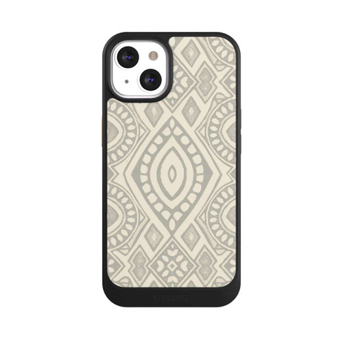 Apple iPhone 13 NIVOcore Boho Geometric Mosaic Pattern Neutral Grey and Beige