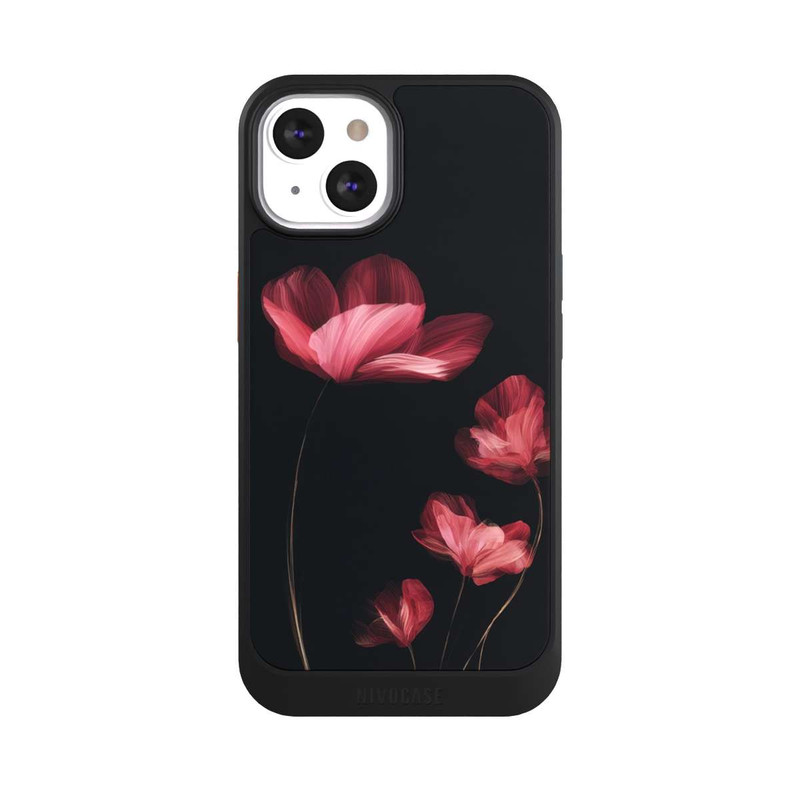 iPhone 13 NIVOcore Burgunder Blüten schwarz