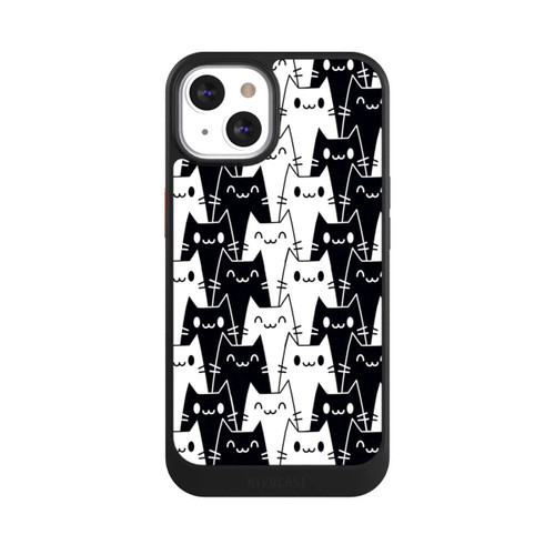 Apple iPhone 13 NIVOcore Katzentapete Schwarz Weiß