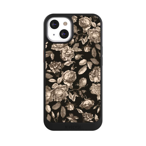 Apple iPhone 13 NIVOcore Leinwand dunkle Blumen