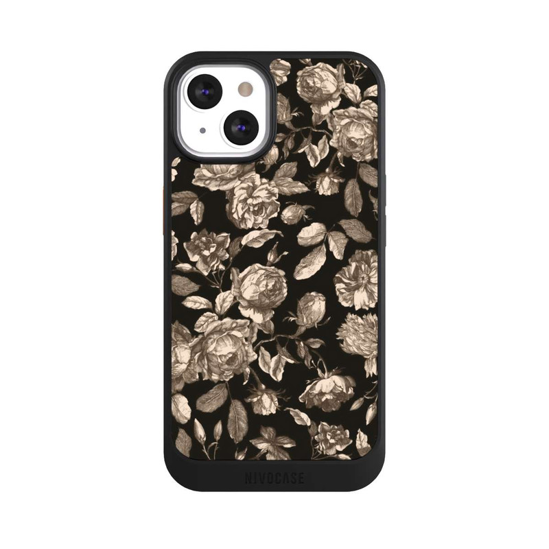 iPhone 13 NIVOcore Leinwand dunkle Blumen