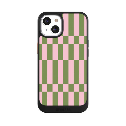 Apple iPhone 13 NIVOcore Thème à Carreaux Sauge et Rose