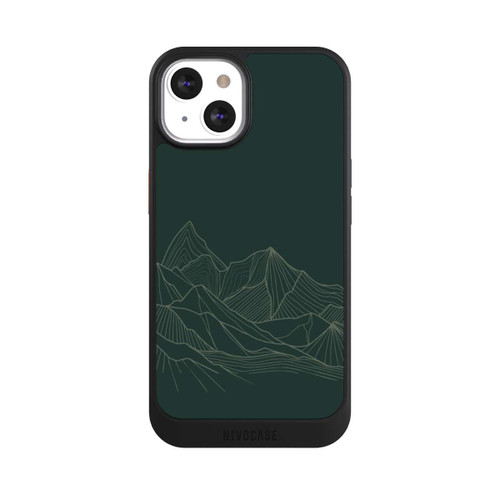 Apple iPhone 13 NIVOcore Berg Line Art Grün