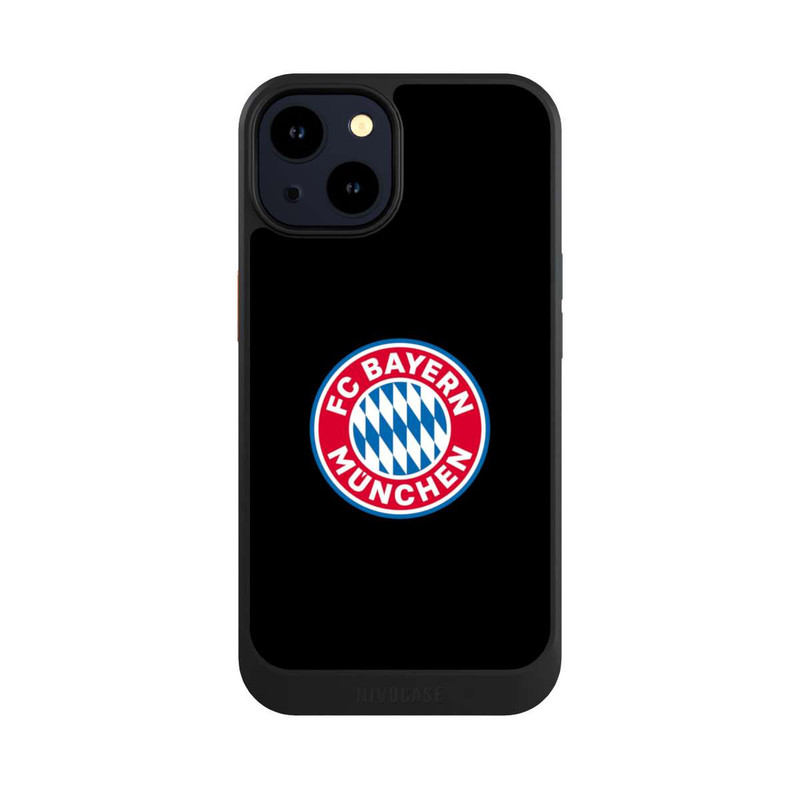 iPhone 14 NIVOcore Logo FCB sur fond noir