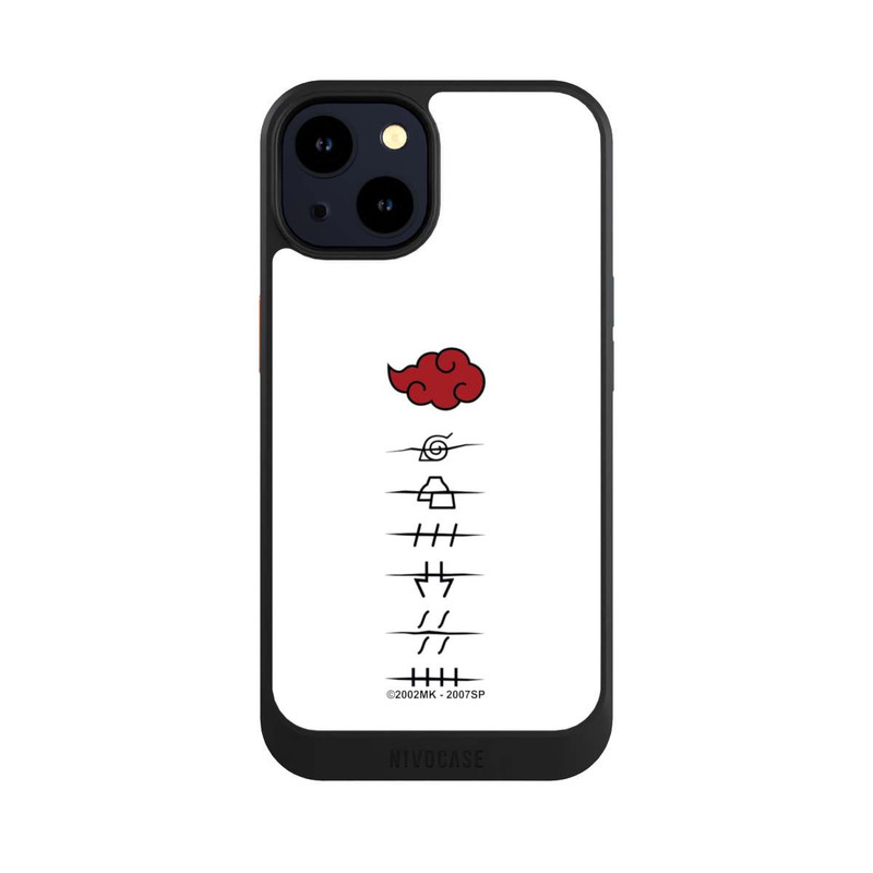 iPhone 14 NIVOcore Akatsuki Mitgliedersymbole Weiß