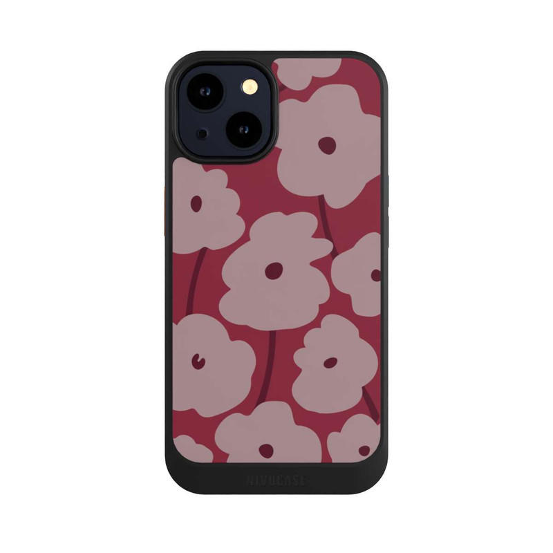 iPhone 14 NIVOcore Minimalistic Flowers Bordeaux