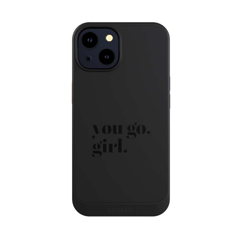 iPhone 14 NIVOcore You Go Girl Schwarz Transparent