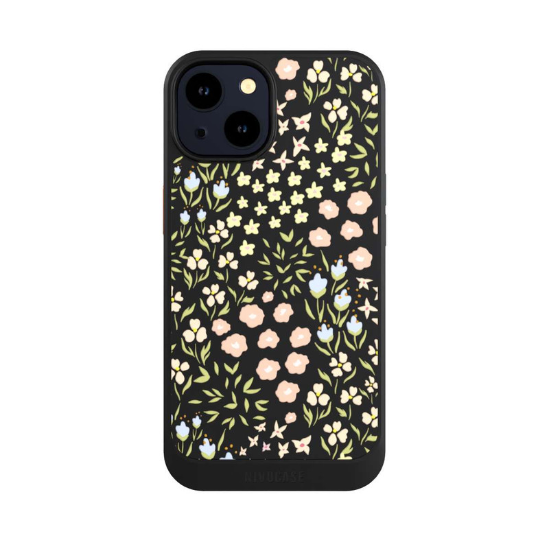 iPhone 14 NIVOcore Summer Flowers Pattern Pastel Colors Transparent