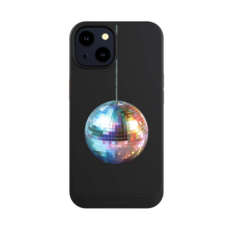 iPhone 14 NIVOcore Disco Balls Party Blue Gold Transparent with AI