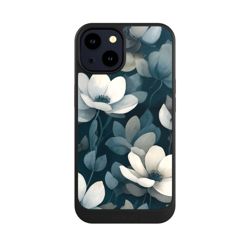 iPhone 14 NIVOcore Petrolfarbene Negativblumen mit KI