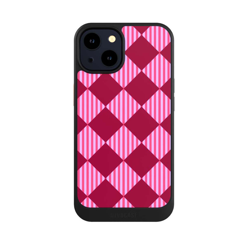 iPhone 14 NIVOcore Diamond Pattern Red Pink