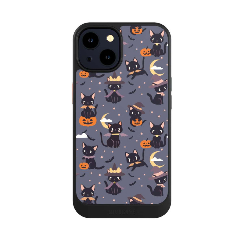 iPhone 14 NIVOcore Cute Halloween Witch Cats and Pumpkins