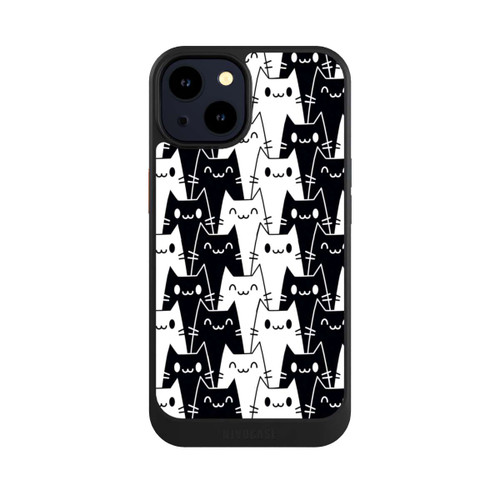Apple iPhone 14 NIVOcore Katzentapete Schwarz Weiß