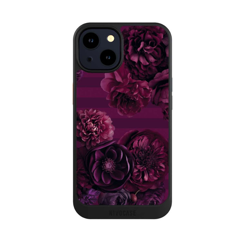 iPhone 14 NIVOcore Majestic Baroque Blossom Dream Burgundy Pink with AI