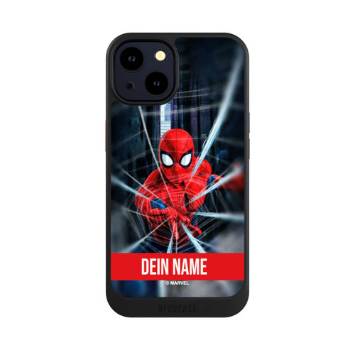 Apple iPhone 14 NIVOcore Spiderman Webs in Action Personalisierbar