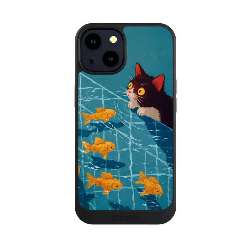 iPhone 14 NIVOcore Die Katze im Pool mit KI