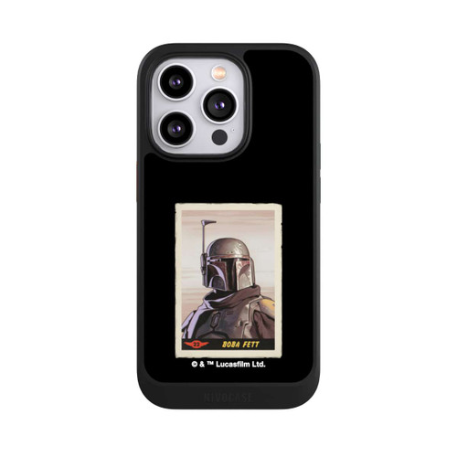 Apple iPhone 14 Pro NIVOcore Boba Fett Badges Schwarzer Hintergrund