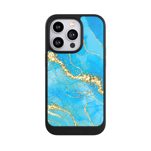 Apple iPhone 14 Pro NIVOcore Türkis-goldene Tapete