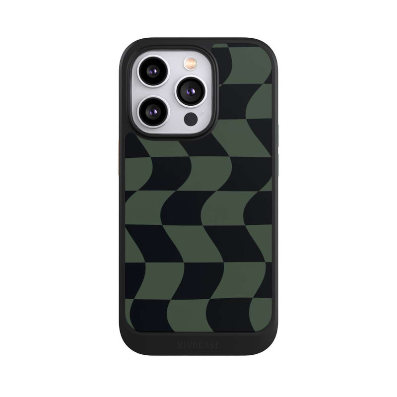 iPhone 14 Pro NIVOcore Checked Pattern Green Black