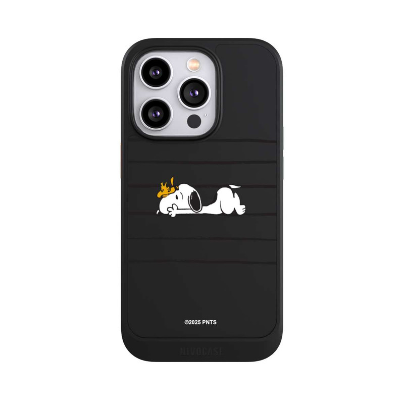 iPhone 14 Pro NIVOcore Snoopy Woodstock Streifen Peanuts Transparent