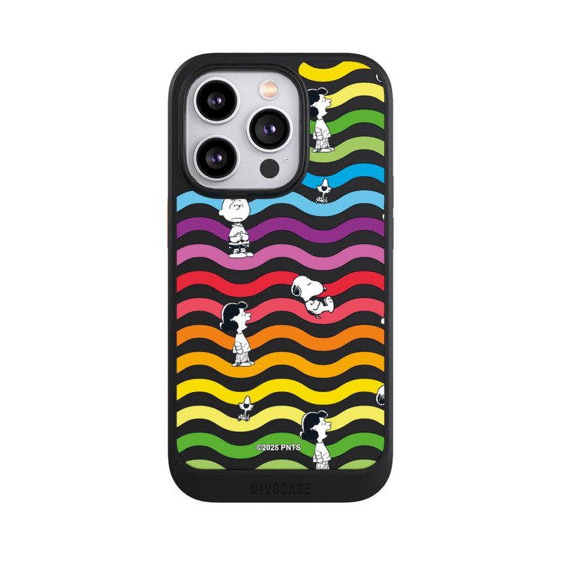 iPhone 14 Pro NIVOcore Snoopy Pattern Rainbow Transparent