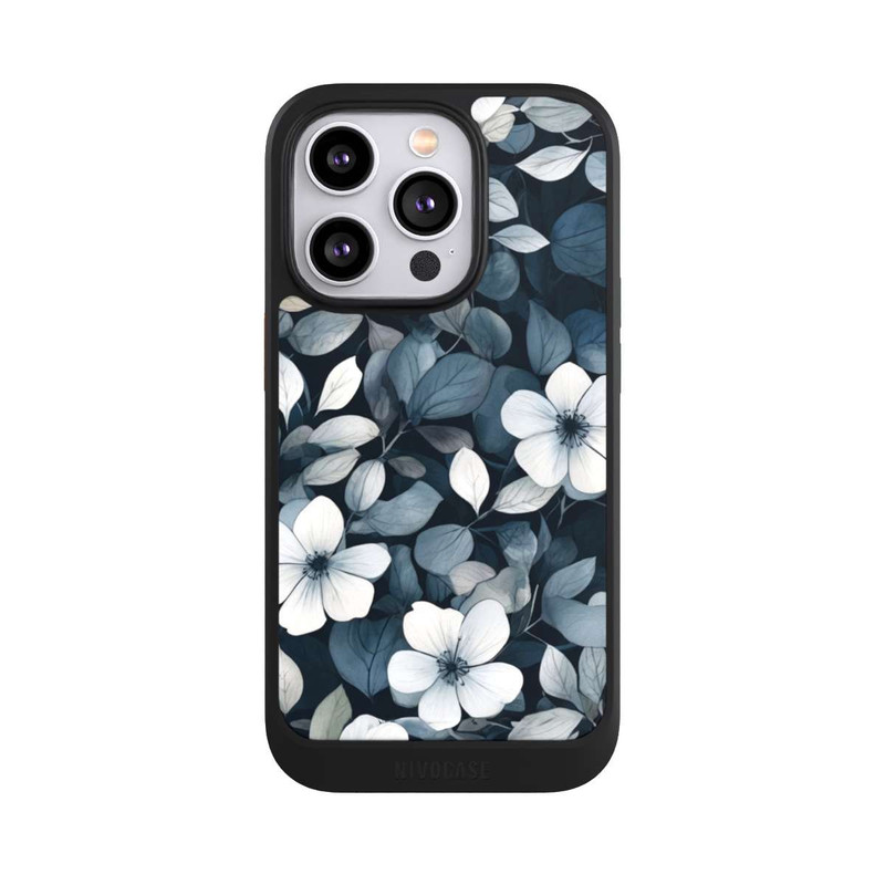 iPhone 14 Pro NIVOcore Blaue Negativblumen mit KI