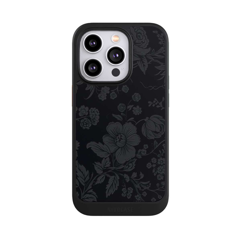 iPhone 14 Pro NIVOcore Dunkle Blumen Vintageoptik