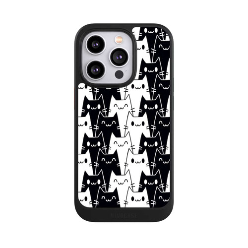 Apple iPhone 14 Pro NIVOcore Katzentapete Schwarz Weiß