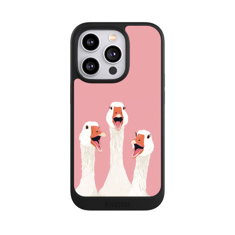 iPhone 14 Pro NIVOcore Three Geese Pink with AI