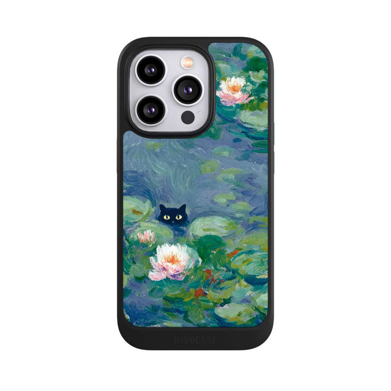 iPhone 14 Pro NIVOcore Katze im Teich Monet Gemälde Impressionismus