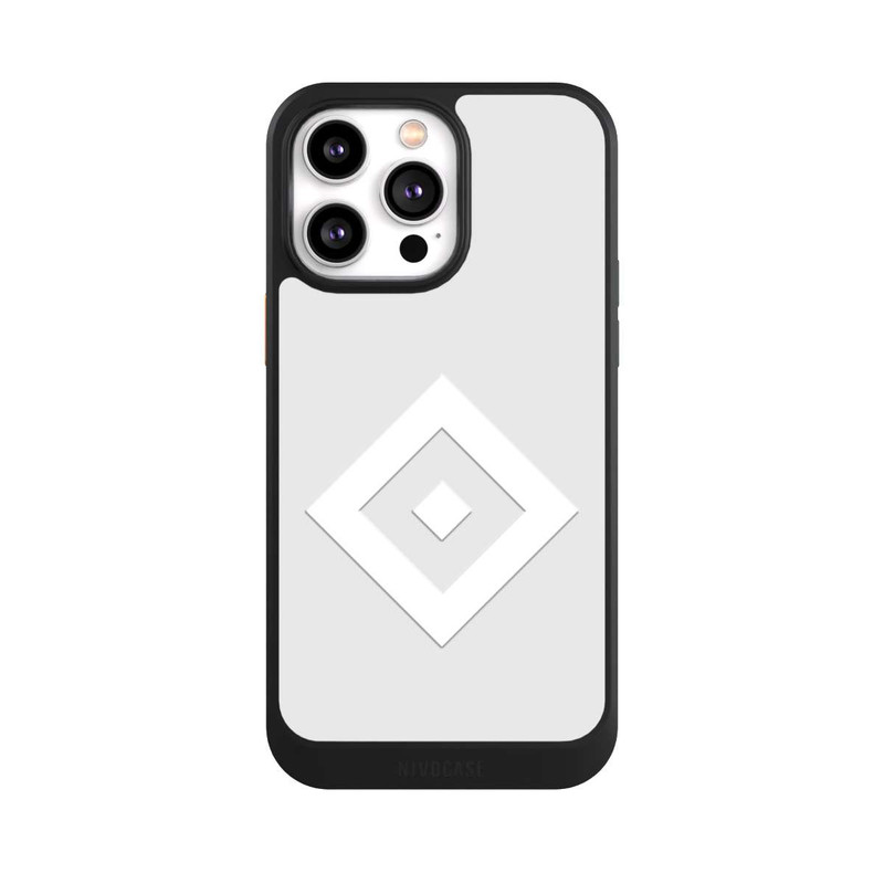 iPhone 14 Pro Max NIVOcore Logo en forme de losange sur fond gris HSV