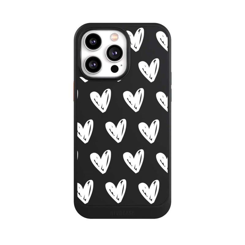 iPhone 14 Pro Max NIVOcore Coeurs blancs transparente