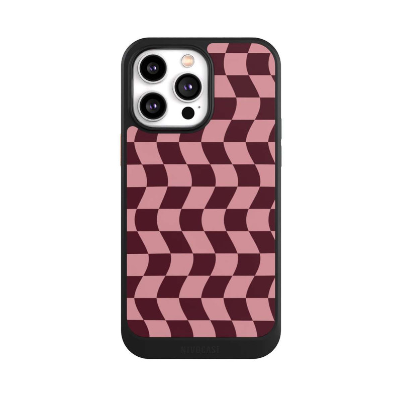 iPhone 14 Pro Max NIVOcore Damier rouge-rose