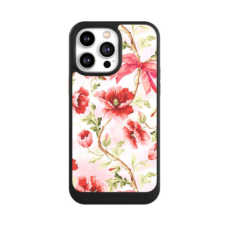 iPhone 14 Pro Max NIVOcore Poppies Pattern Pink