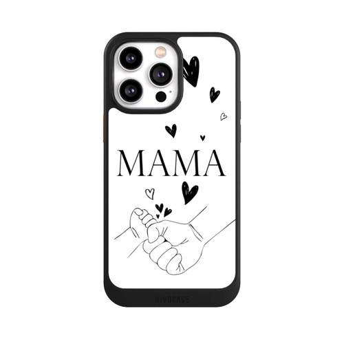 Apple iPhone 14 Pro Max NIVOcore Muttertag Line Art Hände Schwarz Weiß